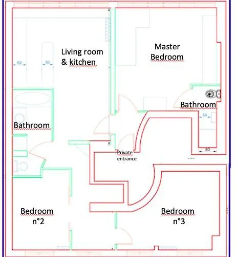 & ! 3 Bedrooms, 2 Bathrooms דירה *